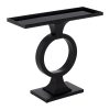CONSOLA NEGRO METAL-CRISTAL 90 X 32 X 80 CM