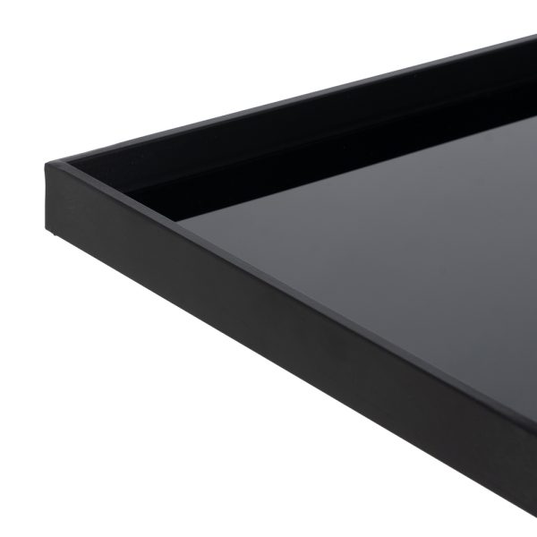 CONSOLA NEGRO METAL-CRISTAL 90 X 32 X 80 CM