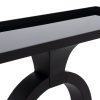 CONSOLA NEGRO METAL-CRISTAL 90 X 32 X 80 CM