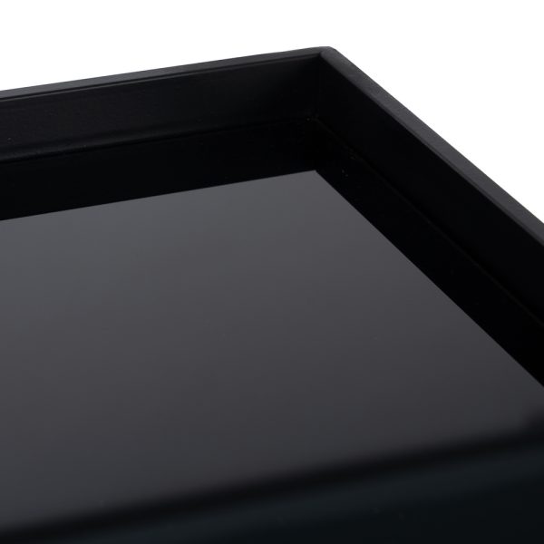 CONSOLA NEGRO METAL-CRISTAL 90 X 32 X 80 CM