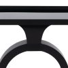 CONSOLA NEGRO METAL-CRISTAL 90 X 32 X 80 CM
