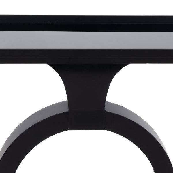 CONSOLA NEGRO METAL-CRISTAL 90 X 32 X 80 CM
