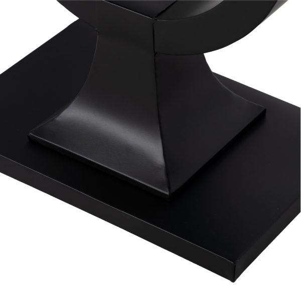 CONSOLA NEGRO METAL-CRISTAL 90 X 32 X 80 CM