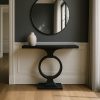 CONSOLA NEGRO METAL-CRISTAL 90 X 32 X 80 CM