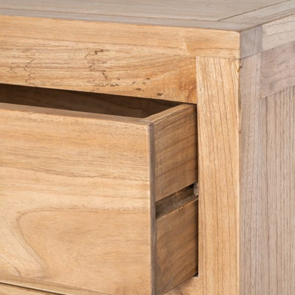 CÓMODA NATURAL MADERA MINDI DORMITORIO 90 X 40 X 85 CM