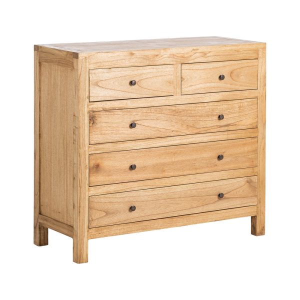 CÓMODA NATURAL MADERA MINDI DORMITORIO 100 X 40 X 90 CM