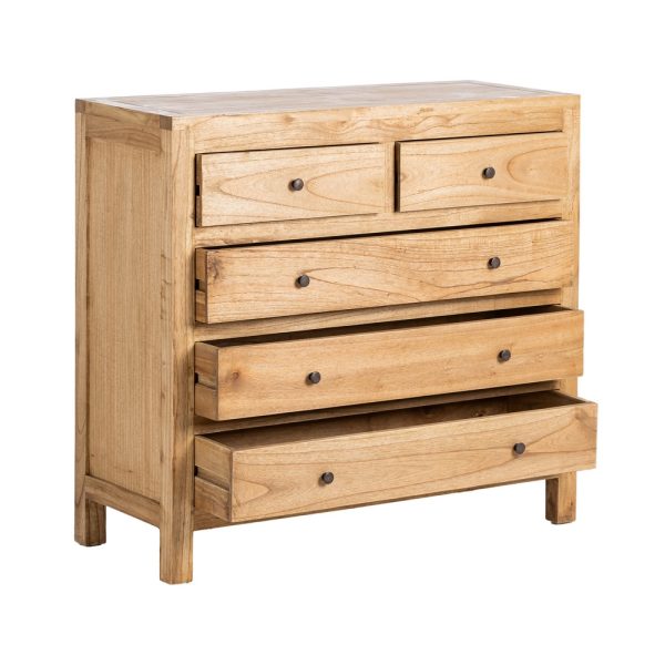 CÓMODA NATURAL MADERA MINDI DORMITORIO 100 X 40 X 90 CM