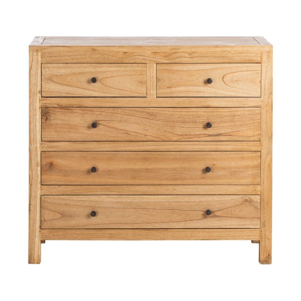 CÓMODA NATURAL MADERA MINDI DORMITORIO 100 X 40 X 90 CM