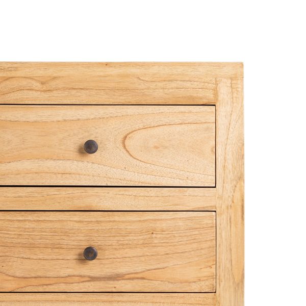 CÓMODA NATURAL MADERA MINDI DORMITORIO 100 X 40 X 90 CM