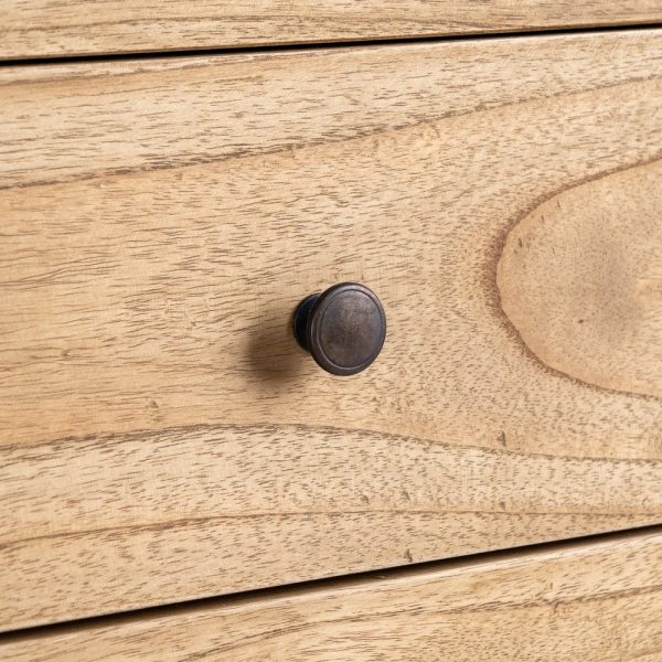 CÓMODA NATURAL MADERA MINDI DORMITORIO 100 X 40 X 90 CM