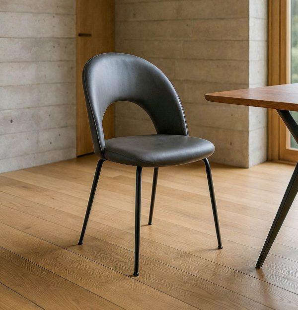 SILLA GRIS SIMIL PIEL CONTRACT 49 X 60 X 81 CM