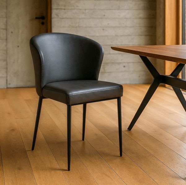 SILLA GRIS SIMIL PIEL CONTRACT 59 X 55 X 80 CM