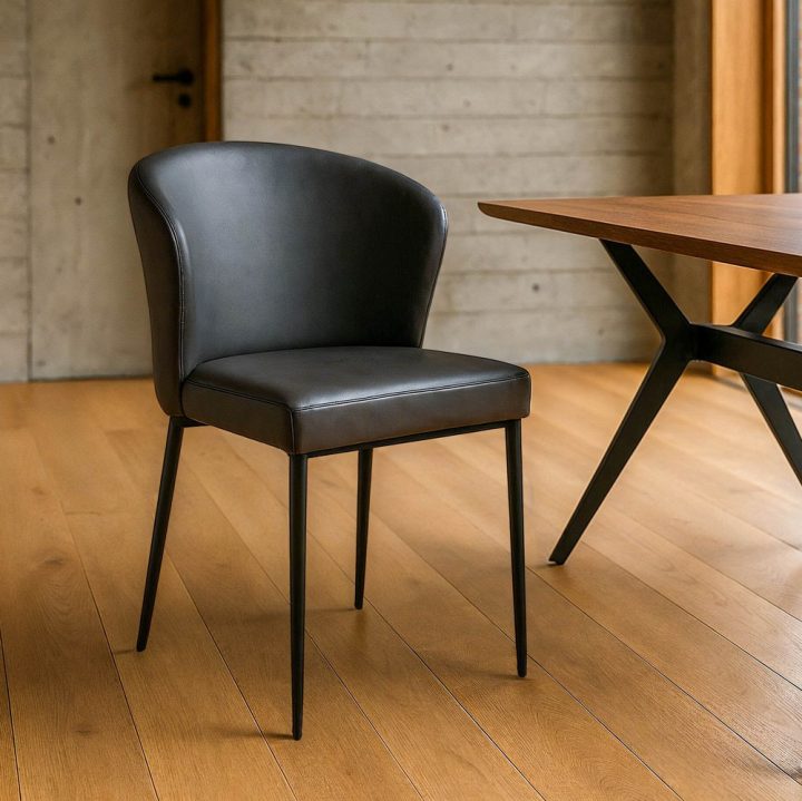 SILLA GRIS SIMIL PIEL CONTRACT 59 X 55 X 80 CM