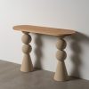 CONSOLA NATURAL-CREMA DM-METAL 120 X 40 X 76,50 CM