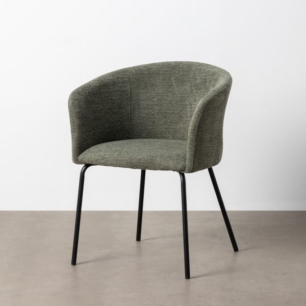 SILLA VERDE TEJIDO-METAL SALÓN 60,50 X 55 X 78,50 CM