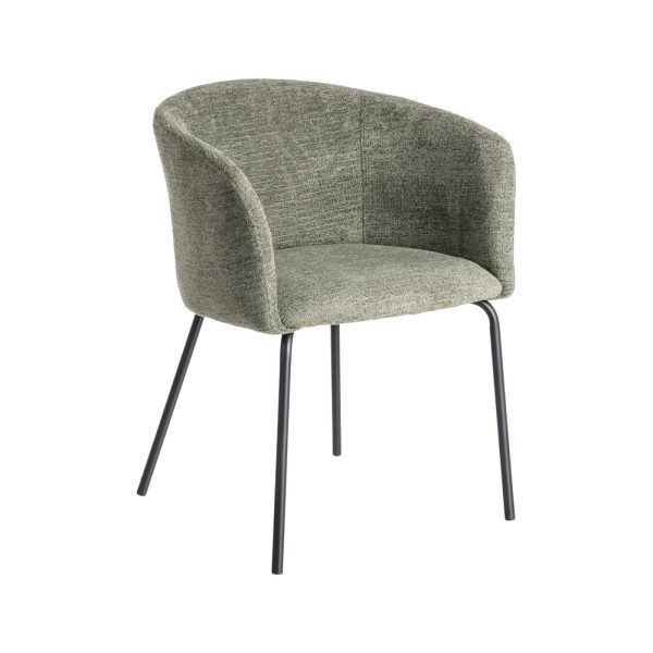 SILLA VERDE TEJIDO-METAL SALÓN 60,50 X 55 X 78,50 CM