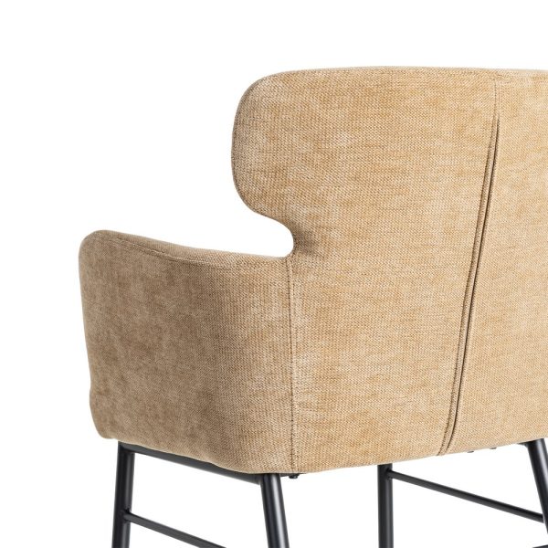 SILLA BEIGE TEJIDO-METAL SALÓN 59,50 X 62,50 X 86 CM