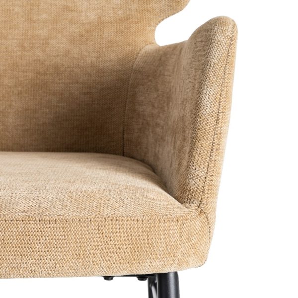 SILLA BEIGE TEJIDO-METAL SALÓN 59,50 X 62,50 X 86 CM