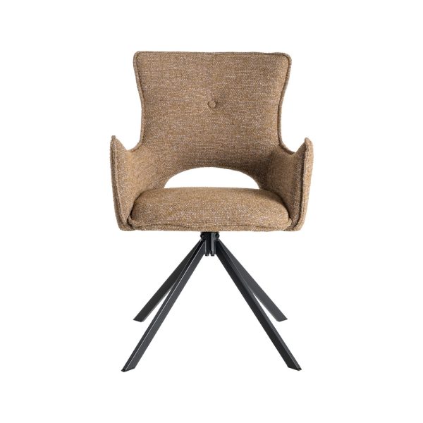 SILLA BEIGE TEJIDO-METAL SALÓN 58,50 X 60 X 86,50 CM