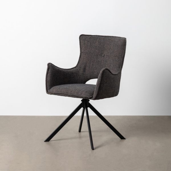 SILLA GRIS TEJIDO-METAL SALÓN 58,50 X 60 X 86,50 CM