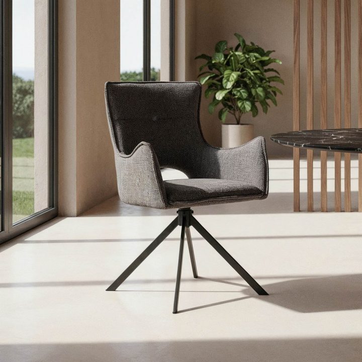 SILLA GRIS TEJIDO-METAL SALÓN 58,50 X 60 X 86,50 CM