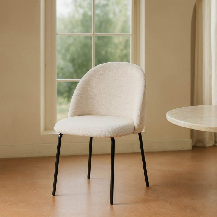 SILLA CREMA TEJIDO-METAL CONTRACT 49 X 48 X 80 CM
