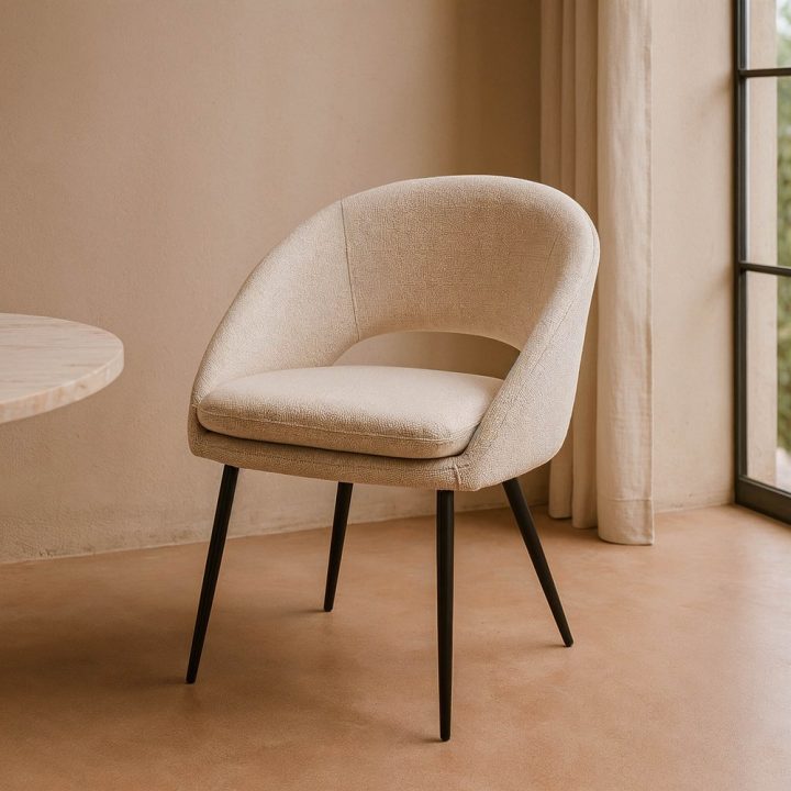 SILLA CREMA TEJIDO-METAL CONTRACT 58 X 60 X 80 CM