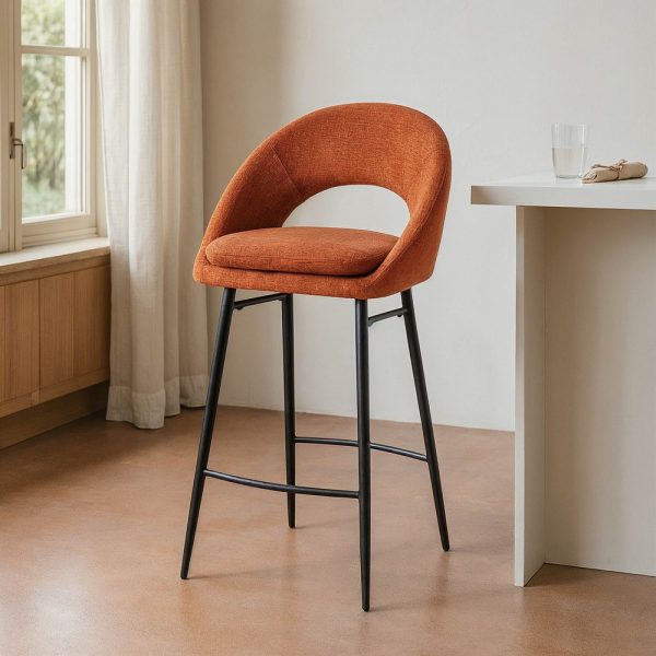 615399 TABURETE CALABAZA TEJIDO-METAL CONTRACT 53 X 48 X 100 CM