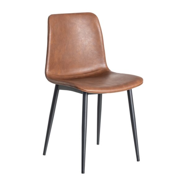 SILLA MARRÓN METAL / SIMIL PIEL