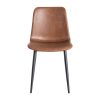 SILLA MARRÓN METAL / SIMIL PIEL