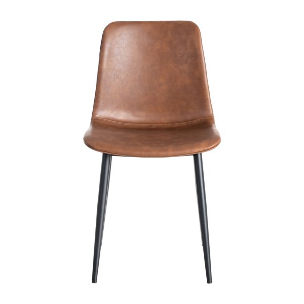 SILLA MARRÓN METAL / SIMIL PIEL