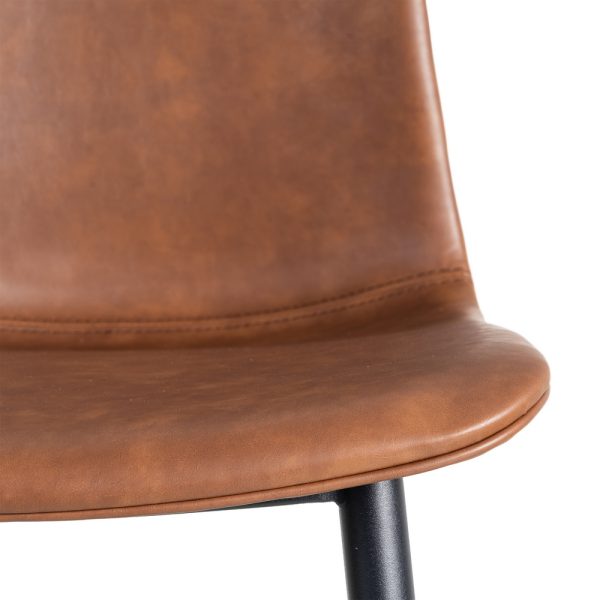SILLA MARRÓN METAL / SIMIL PIEL