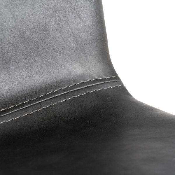 TABURETE NEGRO METAL / SIMIL PIEL 47 X 47 X 103 CM