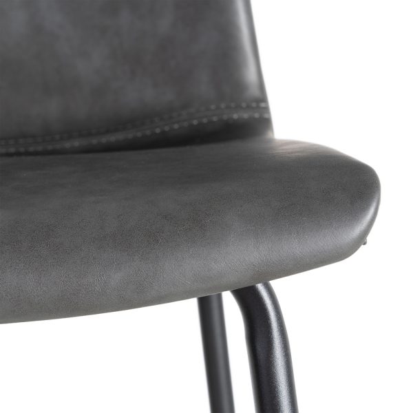 TABURETE NEGRO METAL / SIMIL PIEL 47 X 47 X 103 CM