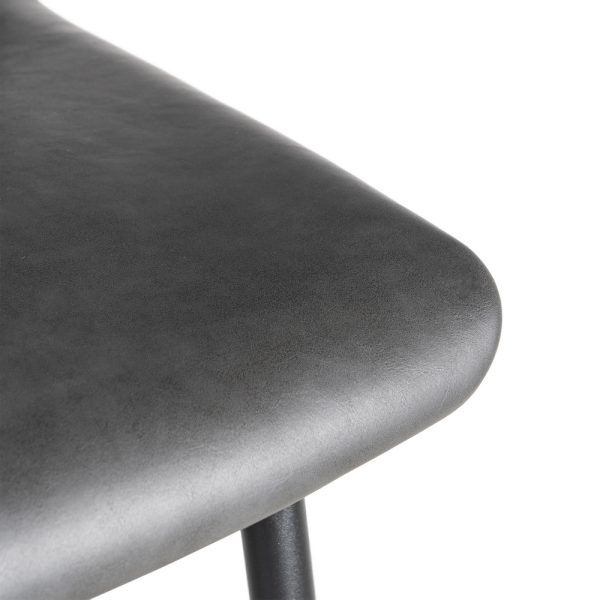 TABURETE NEGRO METAL / SIMIL PIEL 47 X 47 X 103 CM