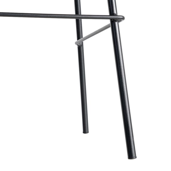 TABURETE NEGRO METAL / SIMIL PIEL 47 X 47 X 103 CM