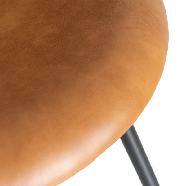 SILLA MARRÓN CAMEL / SIMIL PIEL 53 X 51,50 X 76 CM