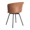 SILLA MARRÓN METAL / SIMIL PIEL 53 X 51,50 X 76 CM