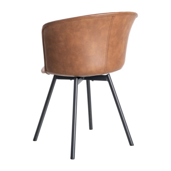 SILLA MARRÓN METAL / SIMIL PIEL 53 X 51,50 X 76 CM