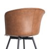 SILLA MARRÓN METAL / SIMIL PIEL 53 X 51,50 X 76 CM