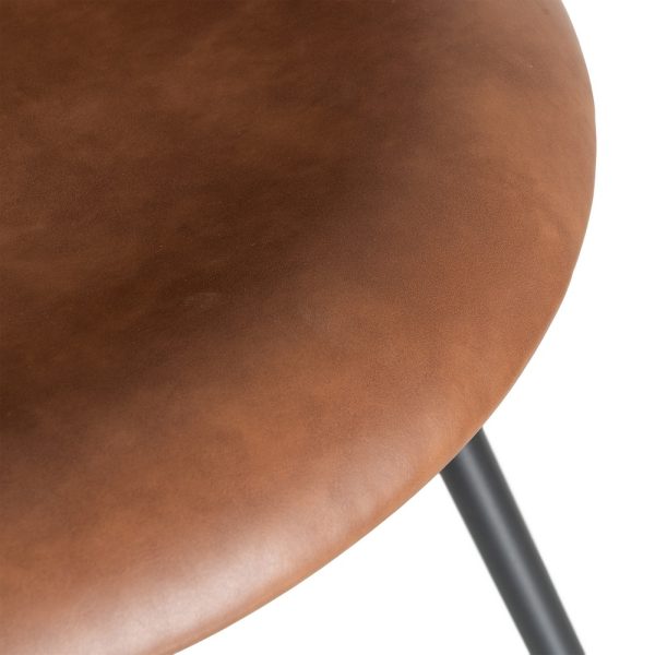 SILLA MARRÓN METAL / SIMIL PIEL 53 X 51,50 X 76 CM