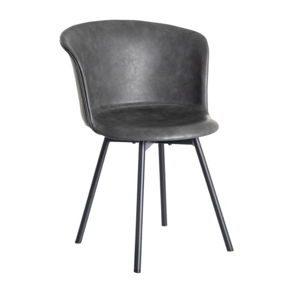 SILLA NEGRO METAL / SIMIL PIEL 53 X 51,50 X 76 CM
