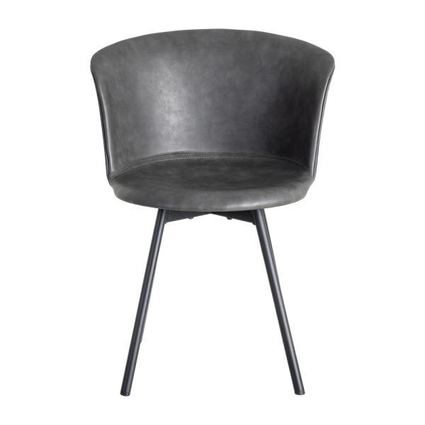 SILLA NEGRO METAL / SIMIL PIEL 53 X 51,50 X 76 CM