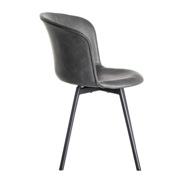 SILLA NEGRO METAL / SIMIL PIEL 53 X 51,50 X 76 CM