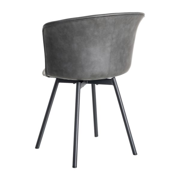 SILLA NEGRO METAL / SIMIL PIEL 53 X 51,50 X 76 CM