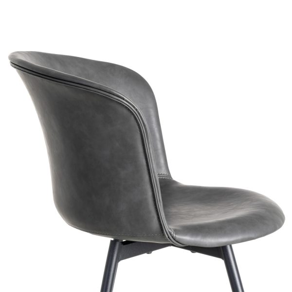 SILLA NEGRO METAL / SIMIL PIEL 53 X 51,50 X 76 CM