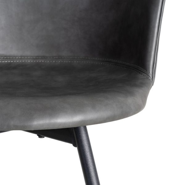 SILLA NEGRO METAL / SIMIL PIEL 53 X 51,50 X 76 CM