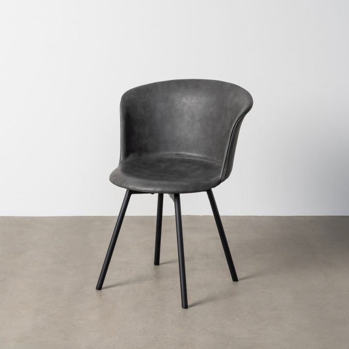 SILLA NEGRO METAL / SIMIL PIEL 53 X 51,50 X 76 CM