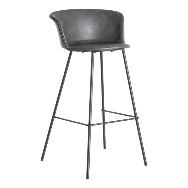 615517-01 TABURETE NEGRO METAL / SIMIL PIEL 44,50 X 48,50 X 93,50 CM