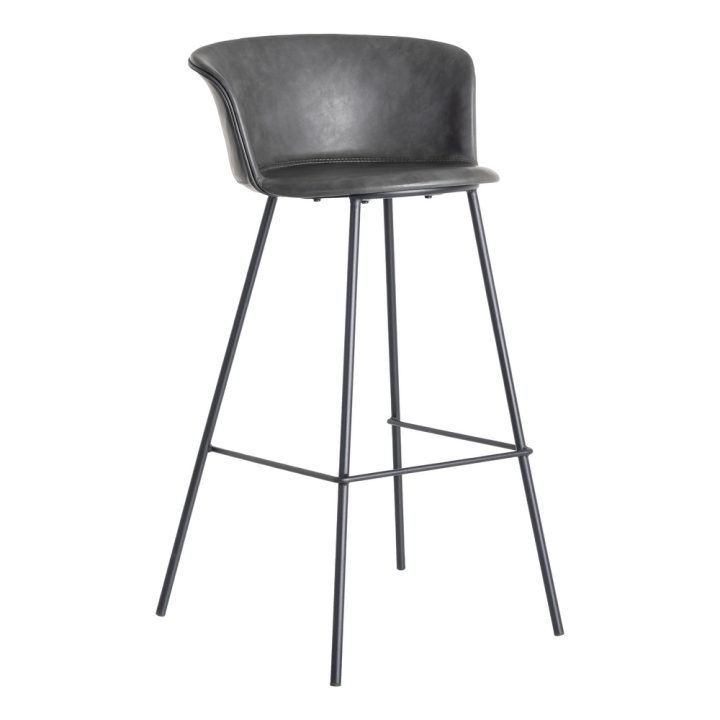 TABURETE NEGRO METAL / SIMIL PIEL 44,50 X 48,50 X 93,50 CM
